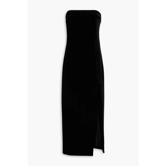 NICHOLAS Adiba Strapless Round Edge Midi Dress in Black 4 New Womens - Picture 9 of 11